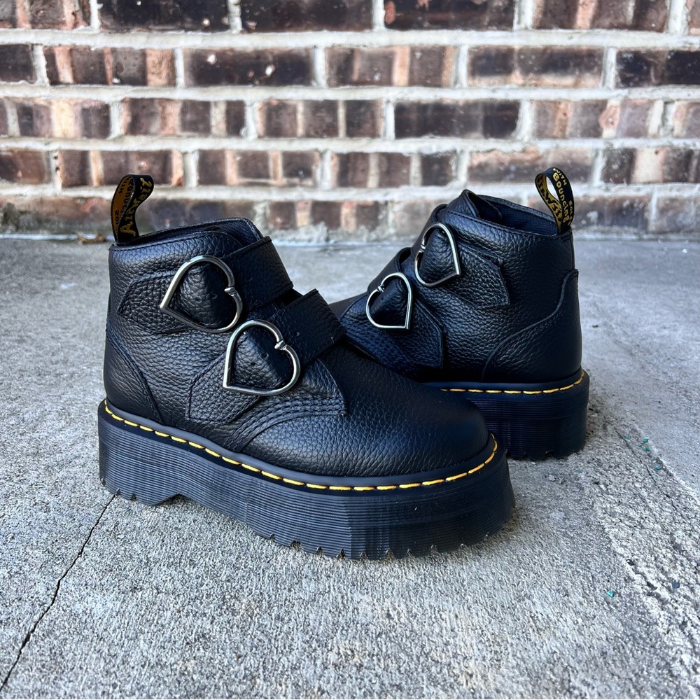 Dr. Martens Devon Heart Leather Platform Boots